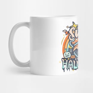 Sweet Halloween colorful magic cat Mug